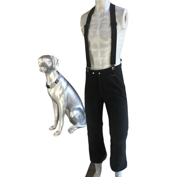 Vintage Obermeyer Ski Bib Snow Black Pants Men’s Size 36 - Picture 1 of 15